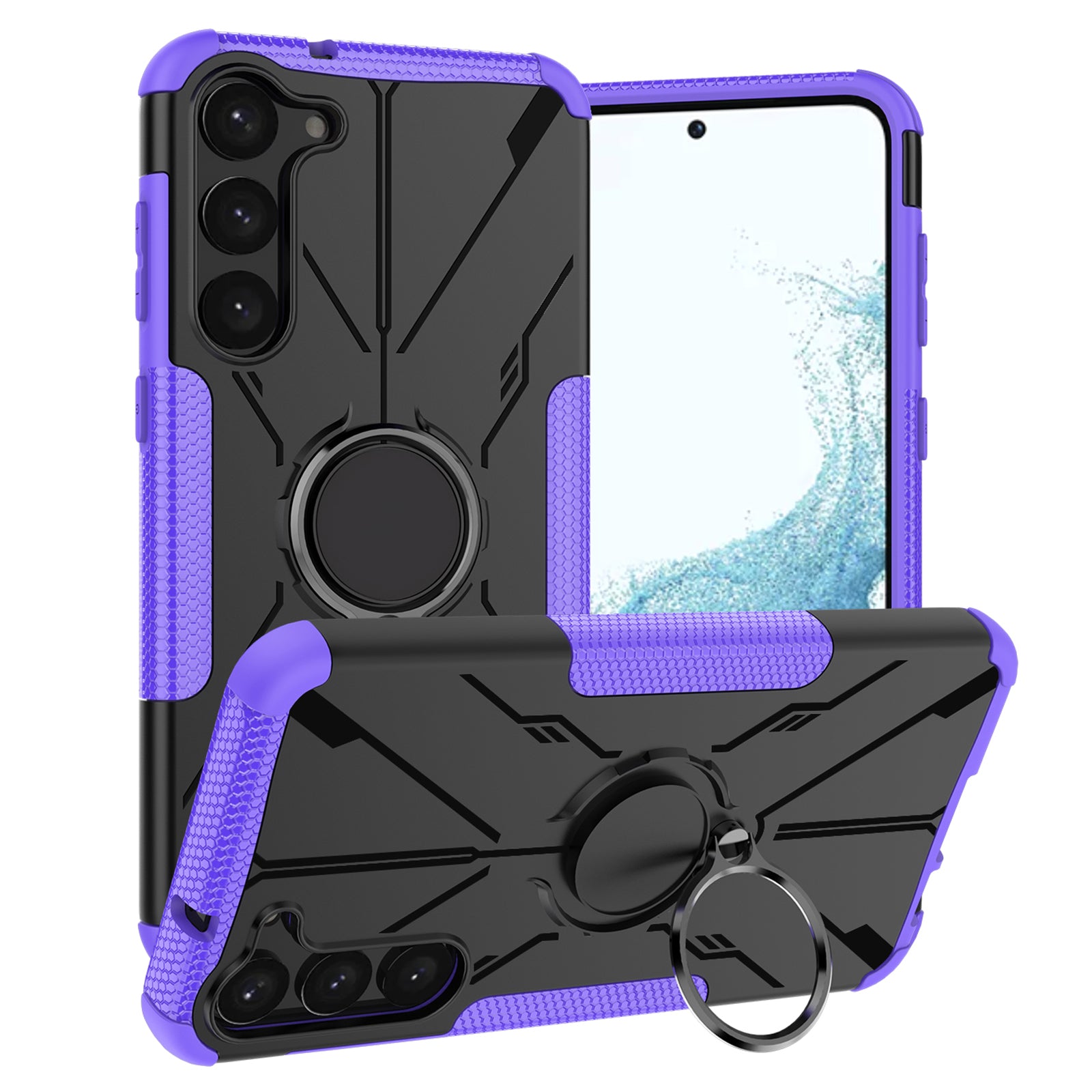 For Samsung Galaxy S23 Ring Kickstand Drop-proof Phone Case Hard PC Soft TPU Hybrid Cover For Samsung Galaxy S23 Ring Kickstand Drop-proof Phone Case Hard PC Soft TPU Hybrid Cover